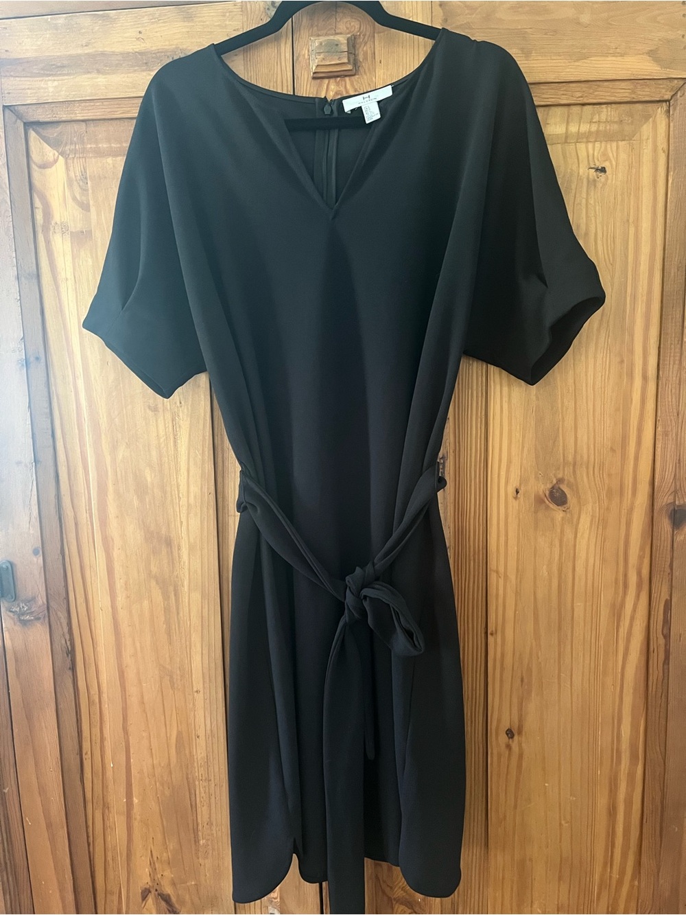 H by Halston Minimalist Tie Belt Midi LBD
